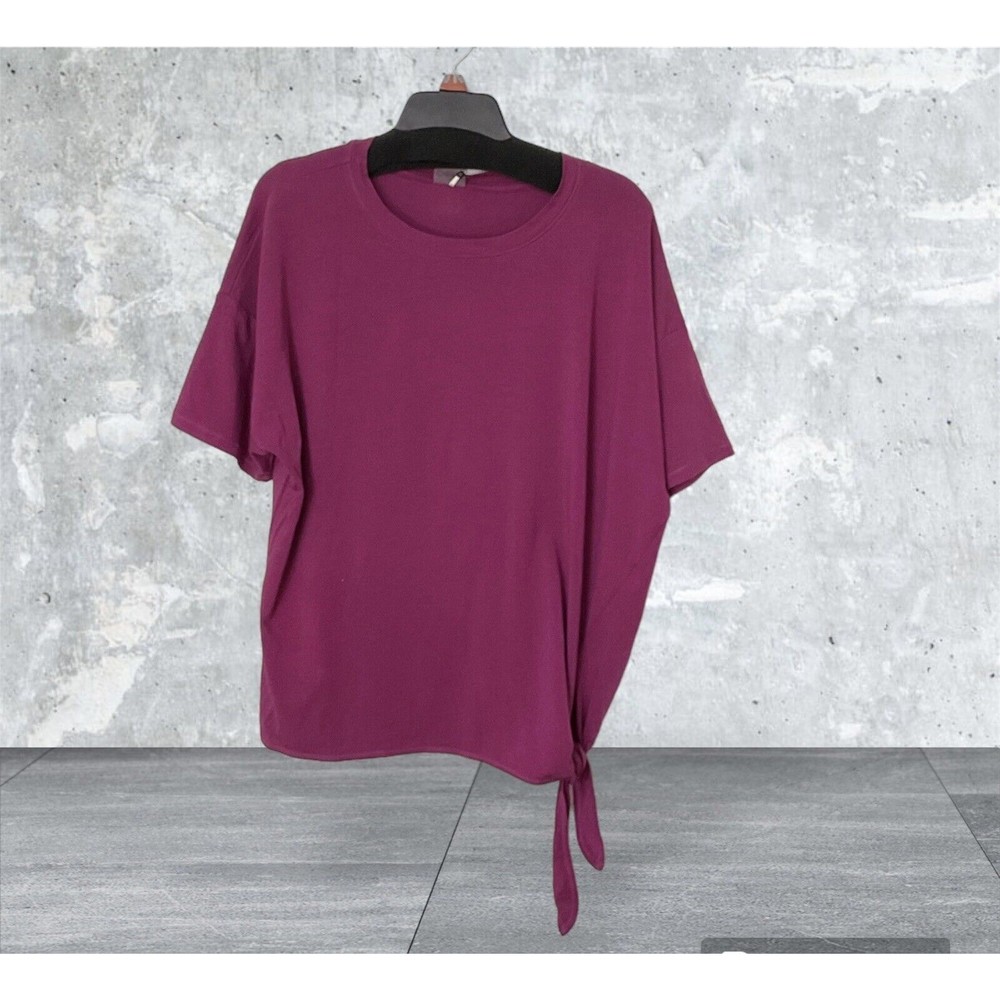 CALIA Carrie Underwood Tie Front Athletic Tee Womens Small Fuchsia Pink New